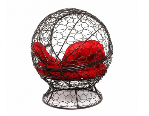 Кресло садовое M-Group Апельсин 11520206 коричневый ротанг красная подушка