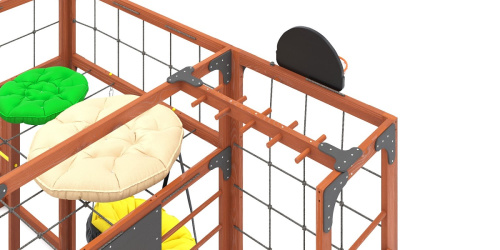 Детская площадка для дачи Савушка КУБ-2 Махагон с подушками