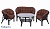 IND Комплект Багама с диваном овальный стол венге подушка коричневая