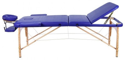 Массажный стол 70 см складной 3-с деревянный синий