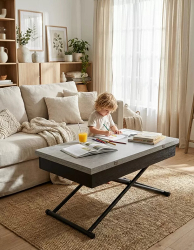 Стол трансформер Лерон ателье светлое черный 