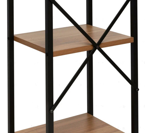 Стеллаж Leset Стилвуд 15 узкий 5 полок черный орех лион светлый 