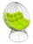 Кресло-шар для отдыха LUNA белый подушка салатовый