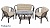IND Комплект Багама 1 с диваном овальный стол темно-коричневый