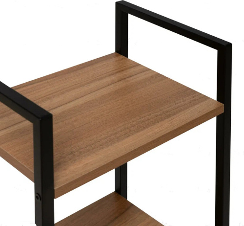 Стеллаж Leset Стилвуд 14 узкий 4 полки черный орех лион светлый 