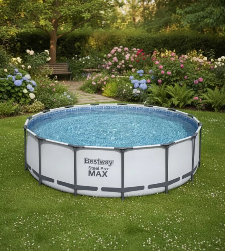 Бассейн каркасный Bestway 56438 Round steel Pro MAX 457x122см