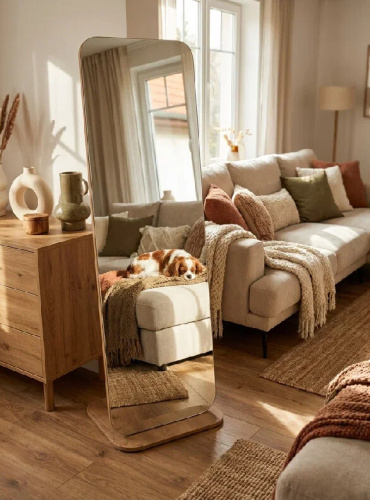 Зеркало напольное Стелла 4 дуб крафт золотой 