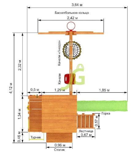 Детская площадка IgraGrad Крафт Pro 3 скат 2,2