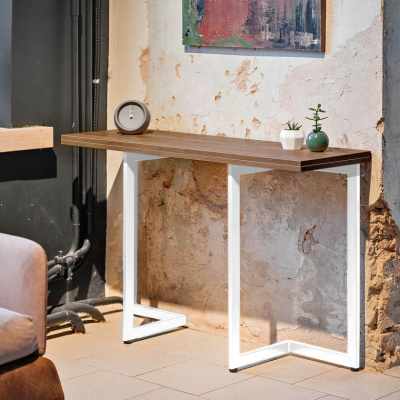 Стол-консоль Арлен 3 дуб табачный металл белый 