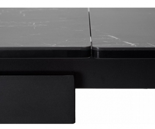 Стол обеденный Mebelart ALEZIO 160 темно-серый мрамор/черный 