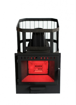 Печь банная Сибирь 22 панорамная дверца сетка