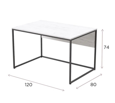 Стол письменный Бейрут ДТ-2 дуб белый металл черный 