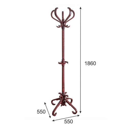 Вешалка напольная В 10Н махагон 