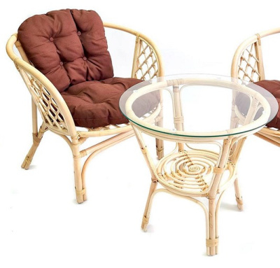 IND Комплект Багама 1 дуэт натуральный подушка коричневая 