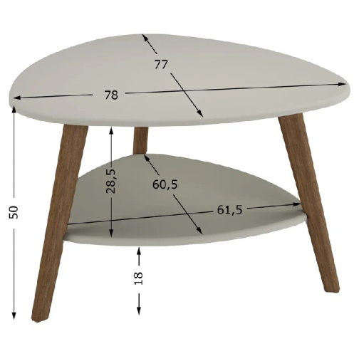 Стол журнальный Бруклин латте орех кантри 
