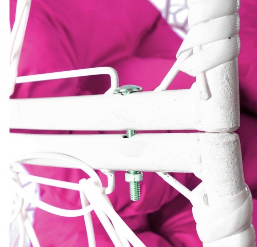 Кресло садовое M-Group Апельсин 11520108 белый ротанг розовая подушка