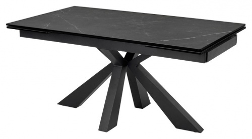 Стол обеденный Mebelart ALEZIO 160 темно-серый мрамор/черный 