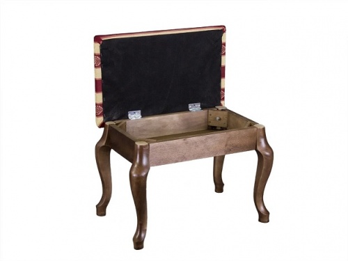 Банкетка Ретро с ящиком темно-коричневый ткань полоса 