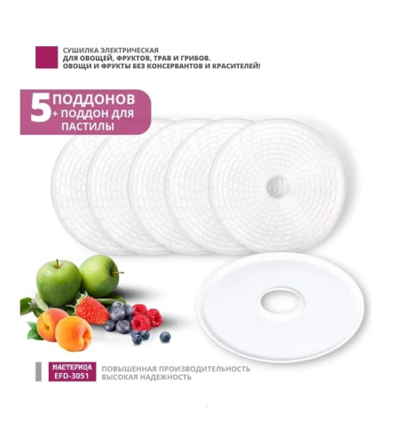 Сушилка для овощей и фруктов Мастерица EFD-3051 белый золото