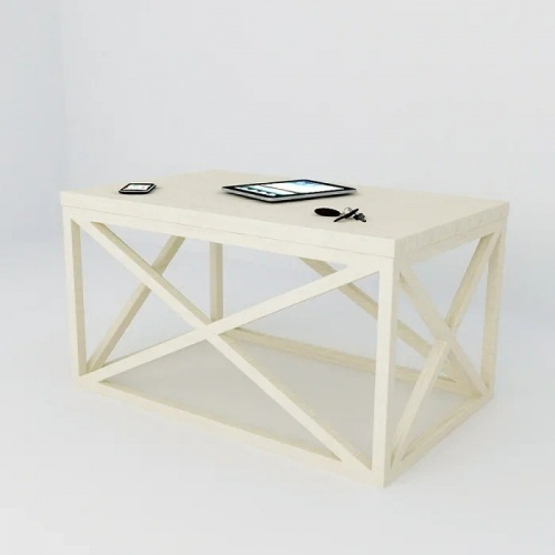 Журнальный стол Neo loft СТ-1 белый подпорки белые 