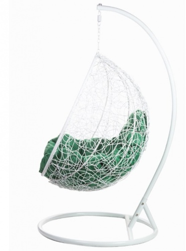 Кресло подвесное BiGarden Tropica White зеленая подушка 