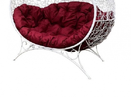 Кресло для отдыха Улей белый цвет подушки бордовый