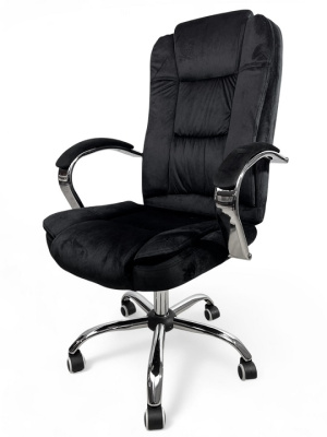 Кресло с регулировкой высоты Calviano Bravo черный велюр 