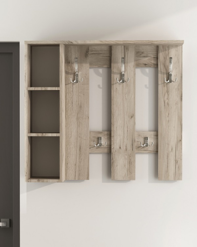 Вешалка настенная Артём-Мебель СН-100.43 дуб крафт серый 
