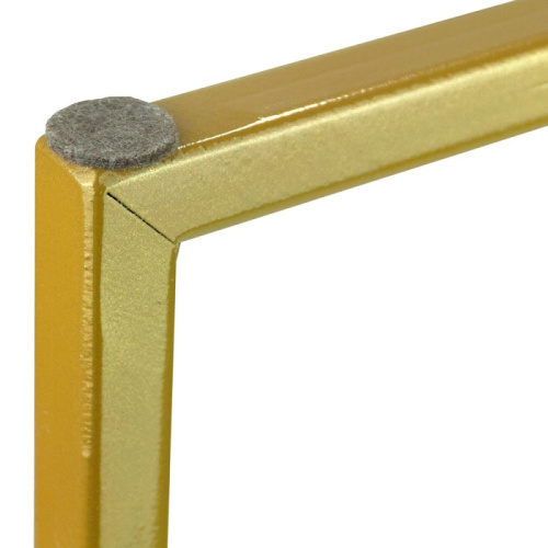 Стол журнальный МеталлАрт М002 белый мрамор золото 