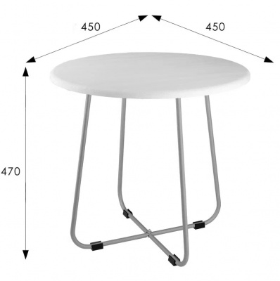 Стол журнальный BeautyStyle 14 белый металлик 