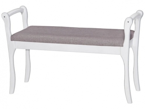 Скамья с подлокотниками Мягкая серо-розвый снег 