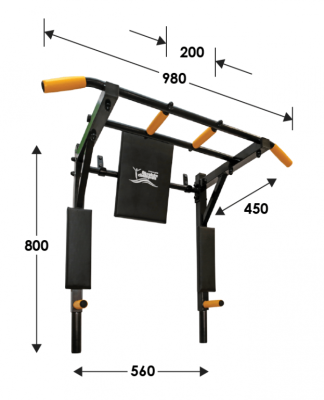 Турник Absolute Champion Профи черно-желтый