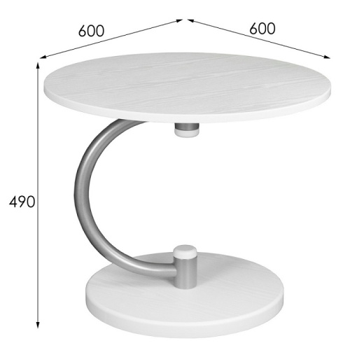 Стол журнальный Дуэт 13 металлик белый 