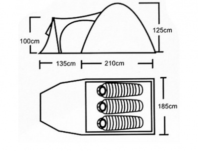 Палатка ACAMPER VIGO 3 3-местная 3000 мм синяя