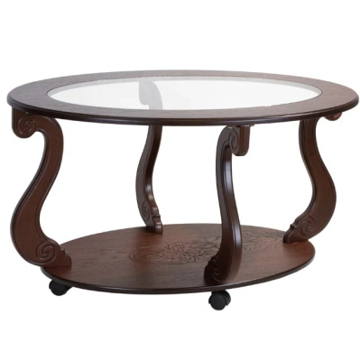 Стол журнальный Овация С на колёсах темно-коричневый 