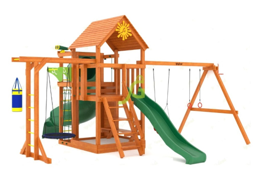 Детская площадка IgraGrad Крафт Pro 4 с трубой мод.2