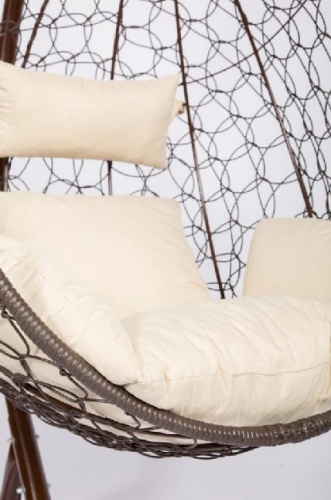 Подвесное кресло Скай 01 коричневый подушка бежевый 
