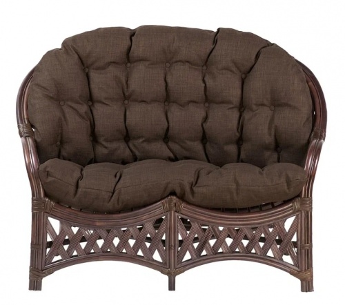 IND Комплект Черчиль диван кресло и столик орех матовый темные подушки 