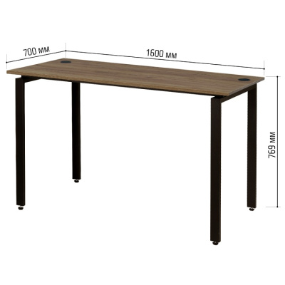 Стол письменный Сиэтл ДТ-5 160х70 дуб табачный металл черный 