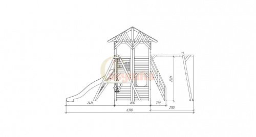 Детский игровой комплекс для дачи Савушка PlayHouse-1