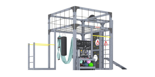 Детская площадка для дачи Савушка КУБ-2 Серый с гамаком для йоги