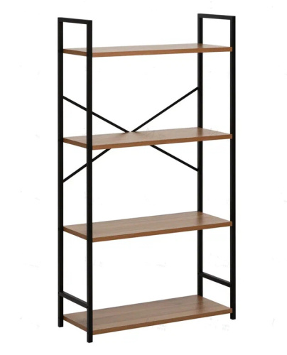Стеллаж Leset Стилвуд 24 широкий 4 полки черный орех лион светлый 