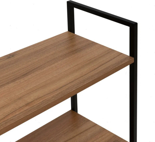 Стеллаж Leset Стилвуд 22 широкий 2 полки черный орех лион светлый 