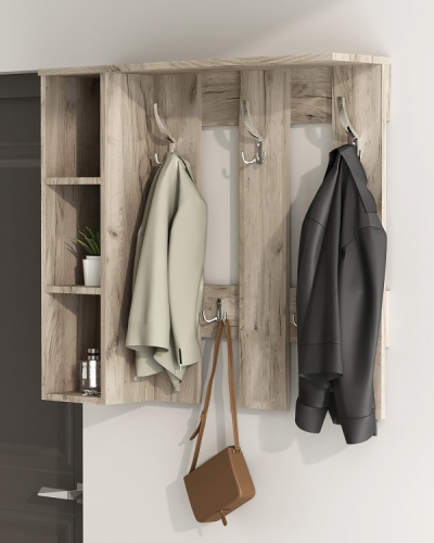 Вешалка настенная Артём-Мебель СН-100.43 дуб крафт серый 
