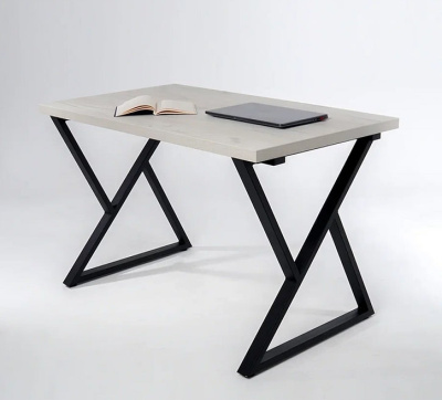 Стол Дели 160х80 дуб белый металл черный 