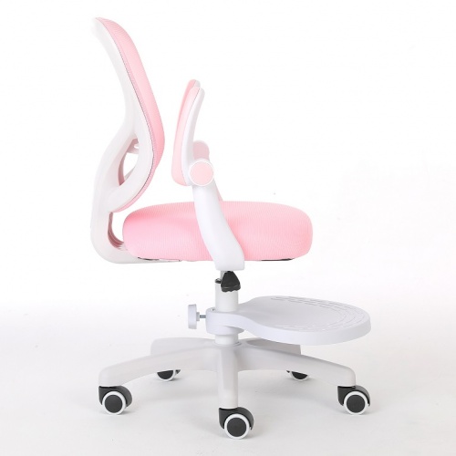 Кресло с регулировкой высоты Calviano Comfy розовое с подножкой 