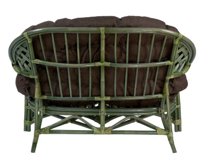 IND Диван 2-х местный Черчилль олива темная подушка 