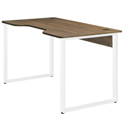 Стол геймерский Гонконг ДТ-3 130x70x75 дуб табачный металл белый 