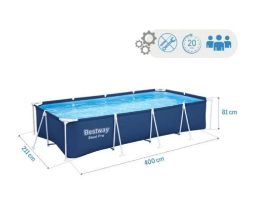 Бассейн каркасный Bestway 56405 Steel Pro 400x211x81 см