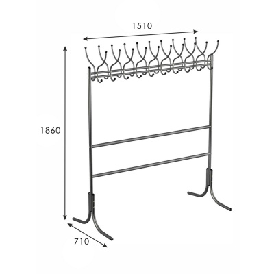 Вешалка общественная М 12 черный 